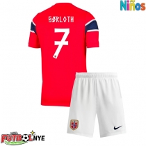 Camiseta Noruega Alexander Sorloth #7 Primera Equipación para niños Mundial 2026 manga corta (+ pantalones cortos)